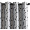 GIRASOLE HOME® Coppia Tende Grigie Semi Oscuranti Fantasia Geometrica Nera Tenda Isolante per Soggiorno Camera Ufficio Balcone Porta Finestra 2 Pannelli con Occhielli (Grigio e Nero, 140x280cm)