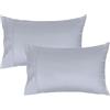 Lirex 2 Federe 40 x 80 cm, 100% Cotone Raso, Traspirante, Rinfrescante, Morbido per un Sonno di Qualità,Certificate Oeko-Tex, Federe con Chiusura A Busta, Grigio Chiaro