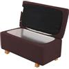 WYLEBER Copri Pouf Contenitore Elasticizzati,Copri Pouf Contenitore Rettangolare 2 Pezzi,Fondo Elastico Antiscivolo,Protezioni per Mobili in Tessuto Morbido(Brown,L)