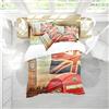 DEZEE Set Copripiumino Retro Londra Vecchio Big Ben Regno Unito Biancheria Da Letto Con Copripiumini Federe O Lenzuola (scegliere 4 PCS),Singolo,Matrimoniale,King (04,Single-3 PCS-140 * 210cm)