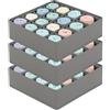 KATTAO Set Organizer Cassetti 24 Scomparti Pieghevoli, Scatole per Armadio Salvaspazio per Calze, Intimo, Cravatte, Cinture - Contenitori Tessuto per Cassetti e Trasloco (Dark Grey 3 pezzi)