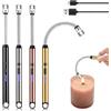 GAOUTO Accendino Elettrico: 4 Pezzi Accendino USB Ricaricabile, Accendino ad Arco con Collo Flessibile, Resistente al Vento e agli Spruzzi, per Uso Interno ed Esterno (Argento)