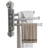 LLPEIJIE026 Portasciugamani Girevole in Alluminio,Portasciugamani Ventosa a Parete Porta Asciugamani per Bagno Senza Foratura,Con 2 Braccia Girevoli Porta Salviette,Per Balcone,WC
