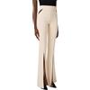 ELISABETTA FRANCHI PANTALONE IN CREPE LEGGERO CON CUT OUT E SPACCHI - PA15961E2 - burro
