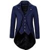 PPPPA Giacca da Uomo Steampunk Vintage con Frac Giacca Gotica vittoriana Redingote Uniforme Costume da Uomo Steampunk Frac Jacket Coat Uniform Costume Jacket Faux Leather Goth Steampunk Military Coat