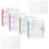 PATIKIL Copertina a 3 Ring Trasparente, 4pz Raccoglitore Notebook in PVC Mini Raccoglitore a Fogli Mobili Ricaricabile con 320 Fogli Carta, Rosa Viola Verde Blu
