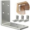 KOMOHOM Confezione da 15 staffe a L in acciaio zincato calibro 12, staffe angolari in ferro da 7,6 x 7,6 cm, per mobili in legno, telai del letto, scaffalature e progetti in legno (staffe metalliche a