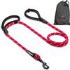 Sweetie Guinzaglio Cane Corda Nylon 1,5 m - Anti Tiro, Doppio Manico Bungee, Regolabile - Guinzaglio in Corda per Cani Grandi e Piccoli - Moschettone 360° - 10 Colori - Rosso