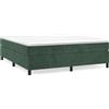 vidaXL Struttura letto a molle verde scuro 160x200 cm in velluto