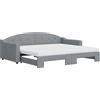 vidaXL Divano letto estraibile con materasso Grigio chiaro 90x200 cm Tessuto