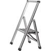 Wenko Scaletta pieghevole alluminio 1 gradino, Alluminio, 44 x 74 x 5.5 cm, Argento opaco