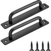 AIMIXUN 2 PZ Maniglie Nere, Maniglie Porte Scorrevoli, Lega di Alluminio Maniglie Porte Interne da Cucina Moderne Maniglie Porta Fienile Pull Maniglie per Shed Cassetto Armadio, 15cm/6 Pollici-(Nero)