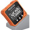 Proster Livella Digitale Inclinometro con Display LCD VA Misurazione Angolare 4x90° Funzione di Zero e Magnete Precisione 0,05° Lettura Invertibile Avviso di Batteria Bassa con Batteria e Cacciavite