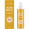MAIGIEE Spray Solare Protettivo SPF50+, Spray Solare 50, Spray Solare Trasparente per Corpo Viso, Protezione Sun Sprayer Impermeabile Advanced, Non Unto, per Tutti i Tipi di Pell, 100ml