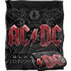 LOGOVISION Acdc Nero Ice Coperta super morbida al tatto setoso - 152 x 127 cm