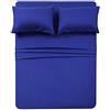 Best Season Lenzuolo Set- Luxucy più Morbido in Microfibra Lenzuola Platinum Collection Deep Pocket Rughe e Resistente all' Usura. 4 Pezzo, Microfibra, Royal Blue, Completo
