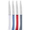 Opinel - Set di 4 Coltelli da Tavola Bon Appétit + Primo - Lama a Dente di Sable in Acciaio Inossidabile - Manico Confortevole - Fabbricazione Francese - Blu, Rosso, Nuvola, Antracite