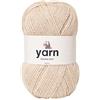 Korbond Dk Beige Filato - 100 g di Lana acrilica - Leggero, ipoallergenico e Durevole Doppio Filato per Uncinetto (290 m totali)