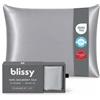 Blissy Federa in 100% pura seta di gelso, 22 momme 6A, fibre di alta qualità, federa in raso per capelli e pelle, regolare, queen e king size, con cerniera nascosta