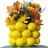 PeachiiPitt - Vaso per limoni, in ceramica gialla, stile francese/mediterraneo, unico vaso con design 3D, limone, decorazione per la cucina, regalo per inaugurazione