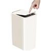TIPGO Pattumiera da bagno con coperchio, 10 litri, sottile, piccola pattumiera con coperchio a scatto per cucina, camera da letto, soggiorno, ufficio (bianco)
