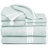 Lavish Home Rio - Set di Asciugamani in 100% Cotone, 8 Pezzi, Colore: Schiuma di Mare