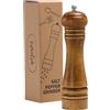 Mikinya Macina sale e pepe in legno con finestra in acrilico, macinapepe in legno, meccanismo di macinazione in ceramica regolabile, macinapepe manuale da 20 cm, ricaricabile, per varie spezie