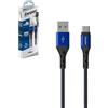 Energizer Cavo USB-A/USB-C rinforzato, 2 m, nero/blu intrecciato