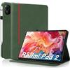 AsWant Custodia Cover per Xiaomi Redmi Pad 2 2025 11 Pollici,Verde | Slim PU,Ultra Sottile in PU Pelle,Supporto,Scomparto per schede,Compatibile con Redmi Pad 2