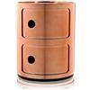 Kartell Componibili Contenitore 2 Elementi, Base Tonda, ABS, Rame, 32 x 32 x 40 cm