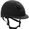 Equestro Casco da Equitazione Professionale, Nero, Design Ventilato con Visiera e Cinturino Regolabile, per Sport Equestri (L (58-60 CM))