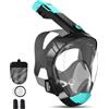 RDDAIPE Maschera da Snorkeling Adulti L/XL, Maschera Integrale Snorkeling, 180° Design Pieno Facciale Maschera Intera Snorkeling,Antiappannante,Easybreath,per Immersioni,Snorkeling e Nuoto per Adulti