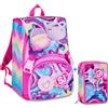 ZAINO ESTENSIBILE BIG SEVEN SJ GANG SOFT POUCH GIRL + ASTUCCIO 3 ZIP