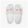 Sun68 Ciabatte uomo in PU bianco logo arancione