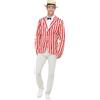 SMIFFYS Costume da barbiere anni '20, Rosso e bianco, con giacca, cappello e papillon