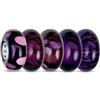 Bling Jewelry Viola Lavanda Viola Borgogna Murano Vetro Set Di 6 Pezzi .925 Argento Sterling Nucleo Distanziatore Charm Bundle Si Adatta Stile Europeo Bracciale Per Le Donne Per Gli Adolescenti