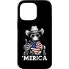 Merica USA Patriotic Cute Funny 4th of J Custodia per iPhone 14 Pro Max Robot Ingegnere Robotica AI Scienza Bandiera Americana Bandana
