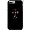 LUKE GALLERY Custodia per iPhone 7 Plus/8 Plus The Yellow Shine Heart Diamonds Gold Cross