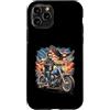 Lincoln Motorcycle Patriotic Merch Store Custodia per iPhone 11 Pro Abraham Abe Lincoln Motorcycle USA Flag Biker 4 luglio