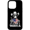 Merica USA Patriotic Cute Funny 4th of J Custodia per iPhone 15 Pro Max Robot Ingegnere Robotica AI Scienza Bandiera Americana Bandana