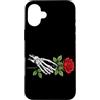 Skeleton Hand Holding Red Rose Flower Gr Custodia per iPhone 16 Plus Scheletro mano che tiene rosa gotico romantico punk horror tatuaggio