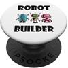 Robots, Space Tech and Robotics Robot Builder, divertente Robot PopSockets PopGrip Adesivo