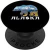 Alaska State US National Park Alaskan AK Orso dell'Alaska con lago e montagna avventura in Alaska PopSockets PopGrip Adesivo