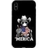 Merica USA Patriotic Cute Funny 4th of J Custodia per iPhone XS Max Robot Ingegnere Robotica AI Scienza Bandiera Americana Bandana