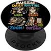Australian Shepherd Fun Designs Divertente regalo di routine quotidiana con cane australiano PopSockets PopGrip Adesivo