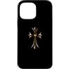 LUKE GALLERY Custodia per iPhone 13 Pro Max The Yellow Shine Heart Diamonds Gold Cross