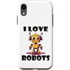 Robots, Space Tech and Robotics Custodia per iPhone XR I love Robots, divertente Robot