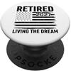 Patriotic Retirement 2027 Bandiera americana vivente del sogno in pensione 2027 PopSockets PopGrip Adesivo