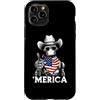 Merica USA Patriotic Cute Funny 4th of J Custodia per iPhone 11 Pro Robot Ingegnere Robotica AI Scienza Bandiera Americana Bandana