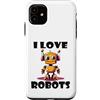 Robots, Space Tech and Robotics Custodia per iPhone 11 I love Robots, divertente Robot